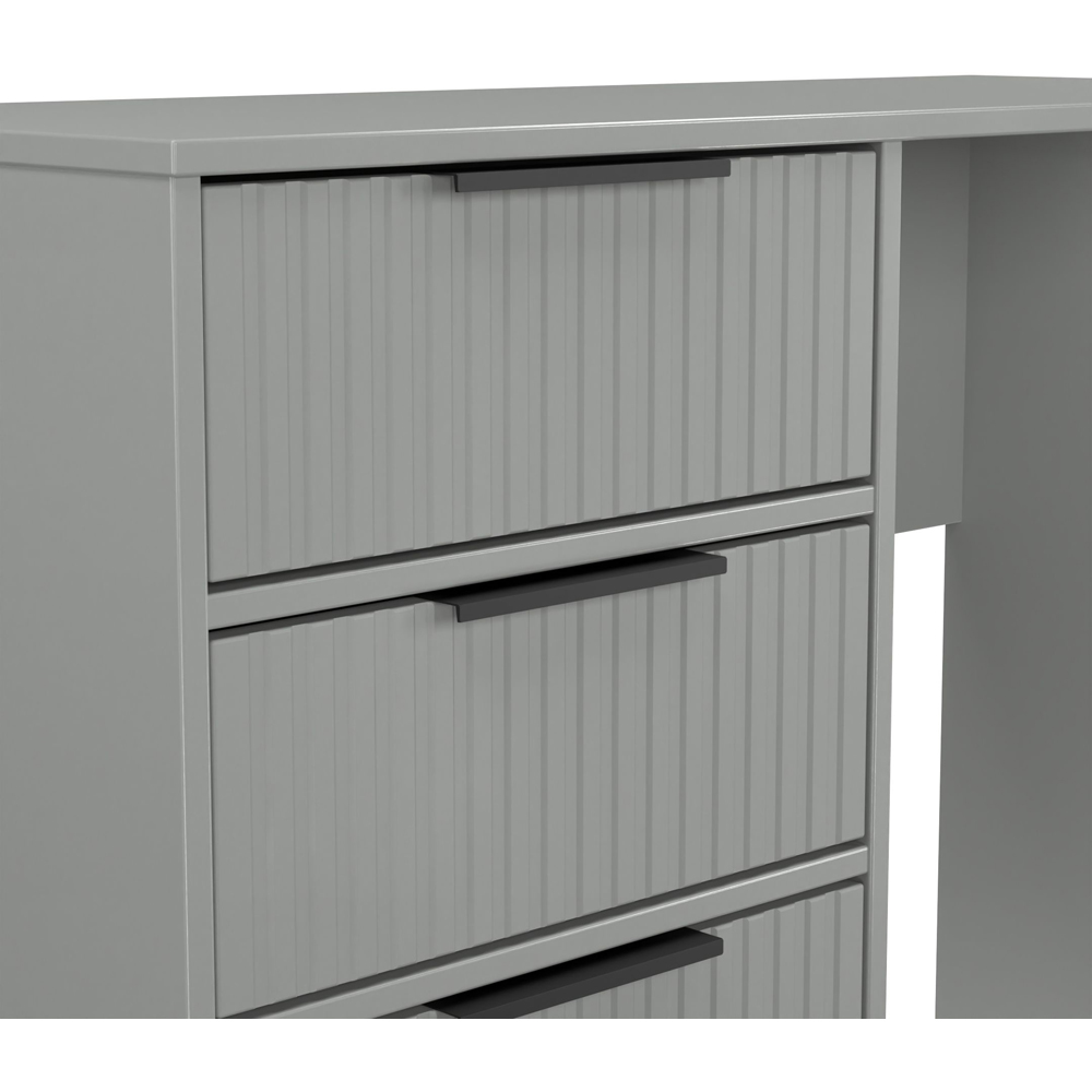 Crowndale Fluted 4 Drawer Dusk Grey Vanity Dressing Table Ready Assembled Image 5