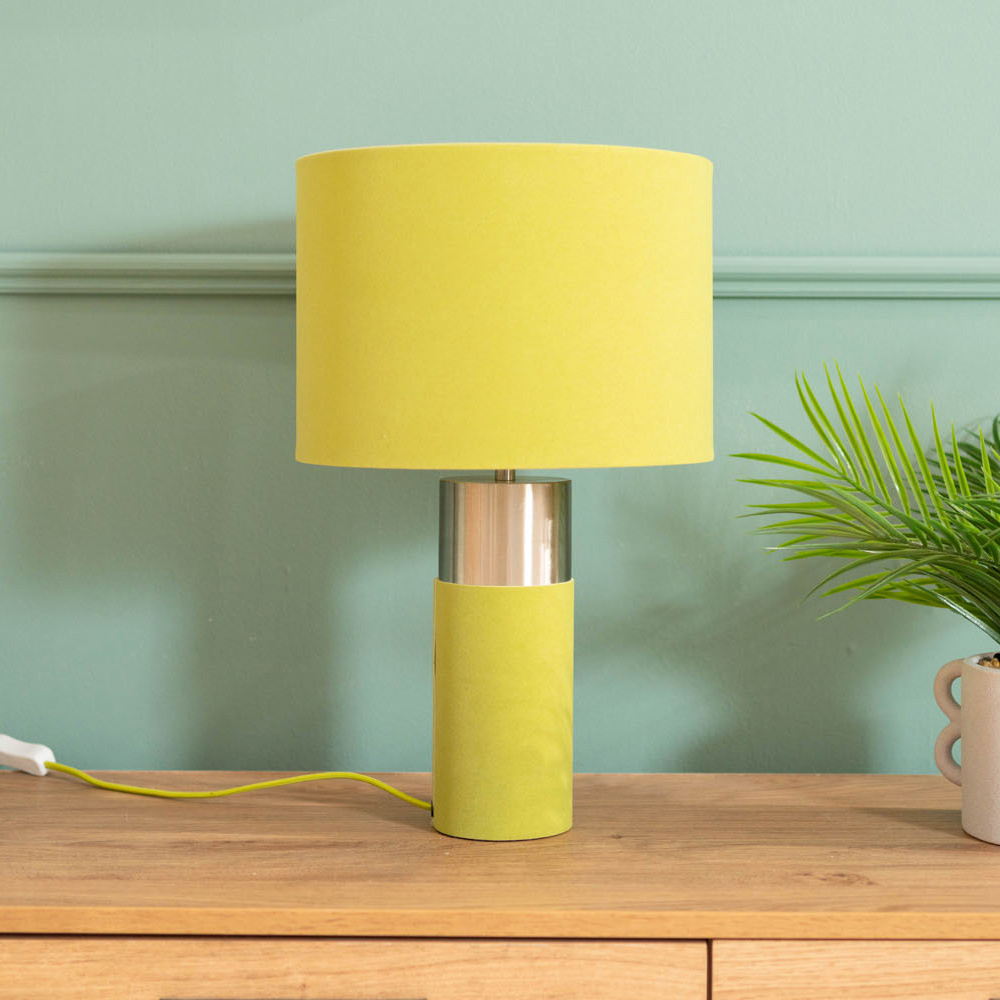 ValueLights Alexa Green Velvet LED Table Lamp Image 5