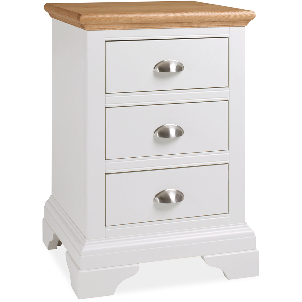 Bentley Designs Hampstead 3 Drawer Oak and Ivory Nightstand Image 2