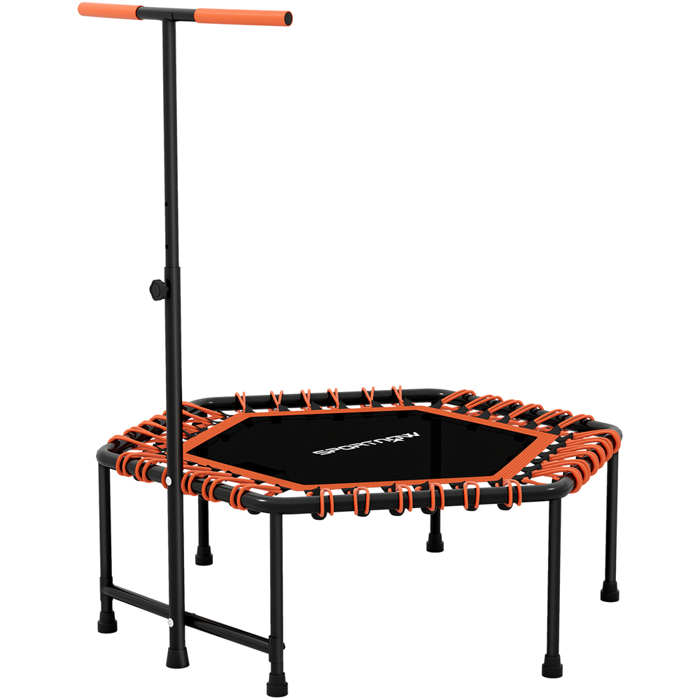 SPORTNOW 3.7ft Orange Trampoline with Adjustable Handle and LED Lights Image 1