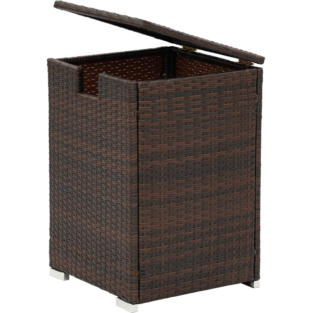 Teamson Home Brown Wicker Gas Tank Table with Cover Image 3