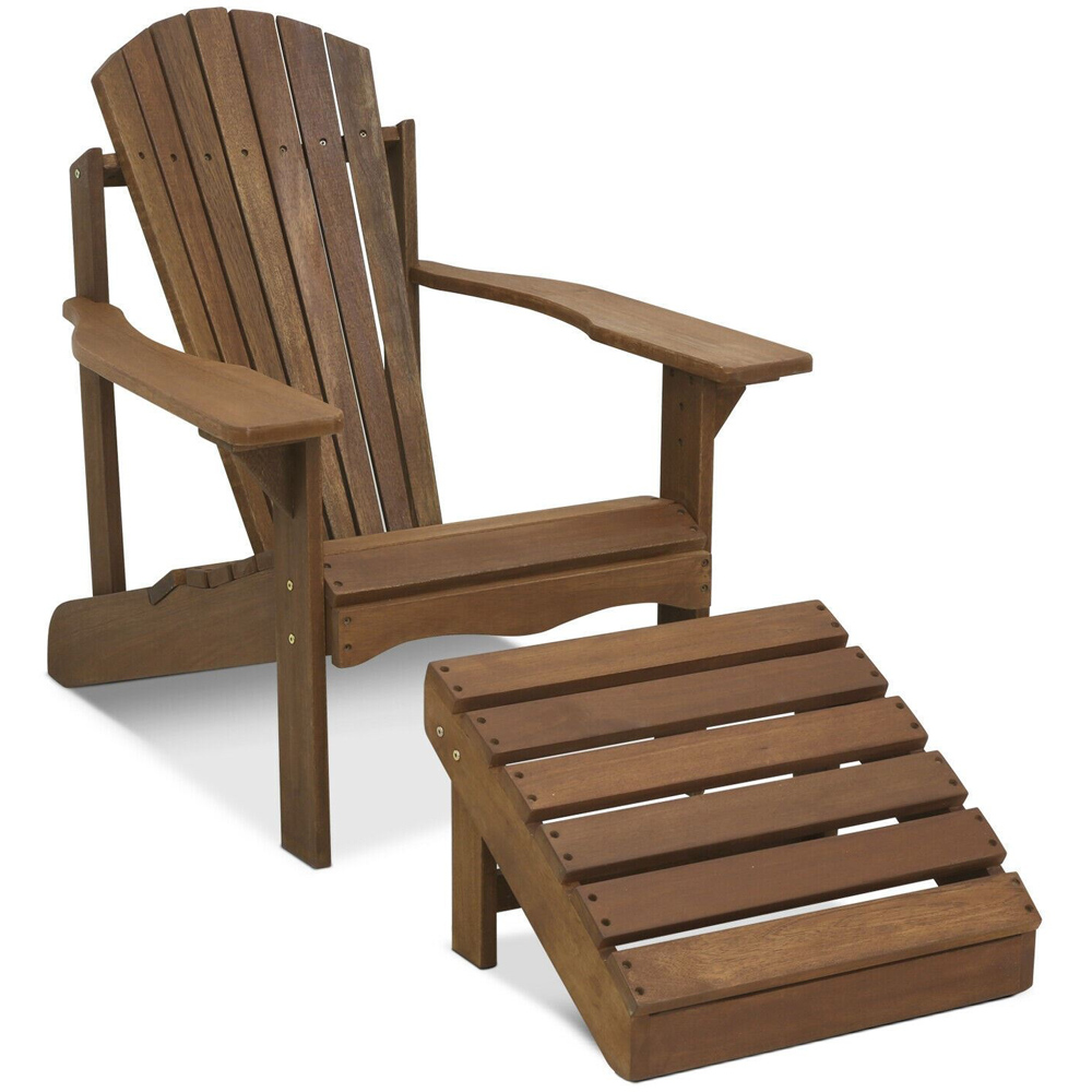 Walplus Teak Oil Hardwood Adirondack Footstool Image 3