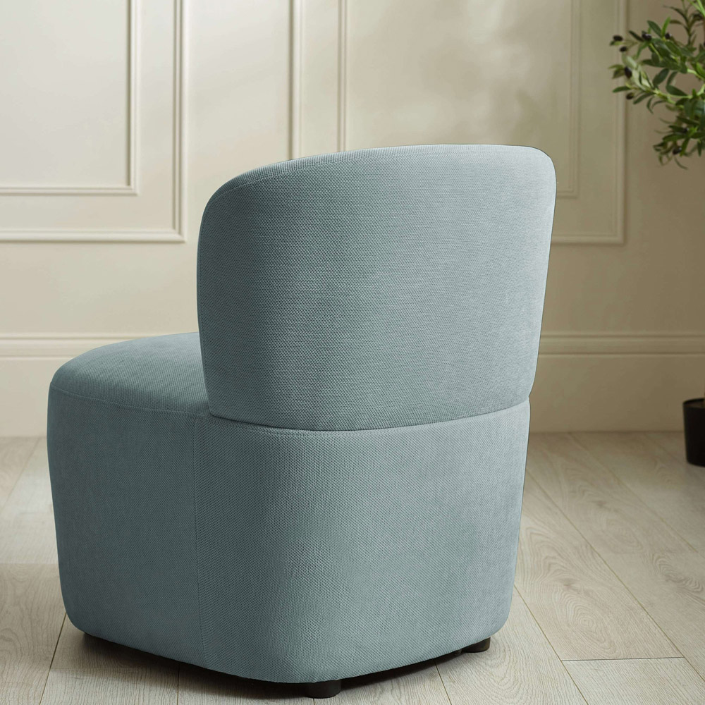 Julian Bowen Lunetta Blue Chenille Armless Accent Chair Image 7