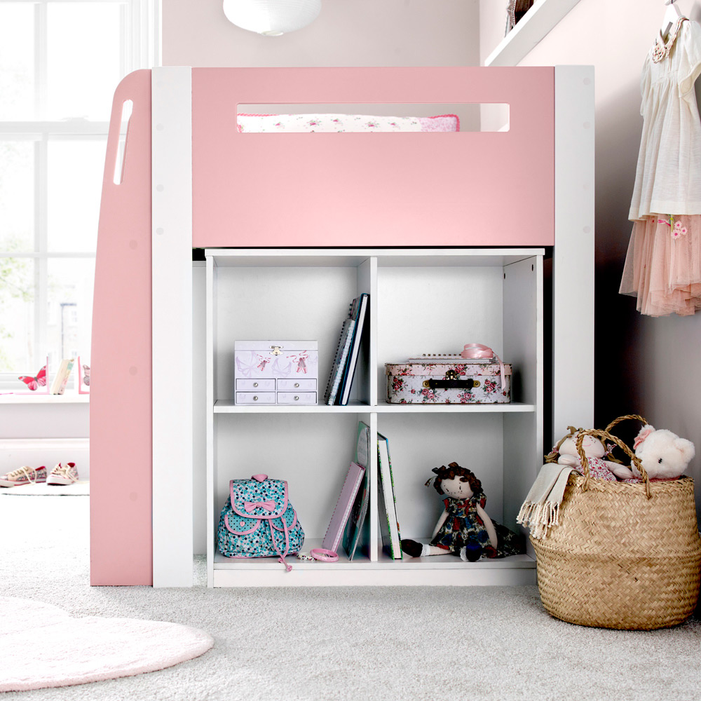 Bedmaster Lacy Pink Storage Mid Sleeper with Pocket Sprung Mattress Image 4