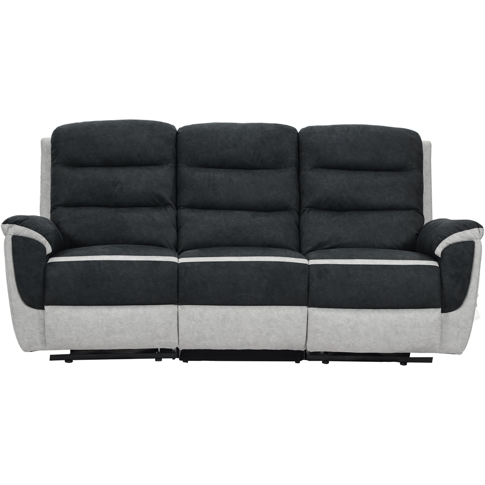 Comfy Living 5 Seater Two Tone Contrast Fabric Recliner Sofa Set Image 4