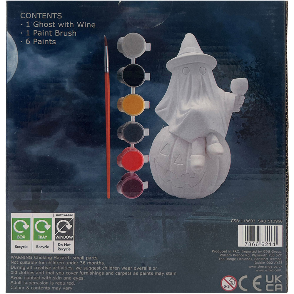 Paint Your Own Ghost with Wine Kit White Image 2
