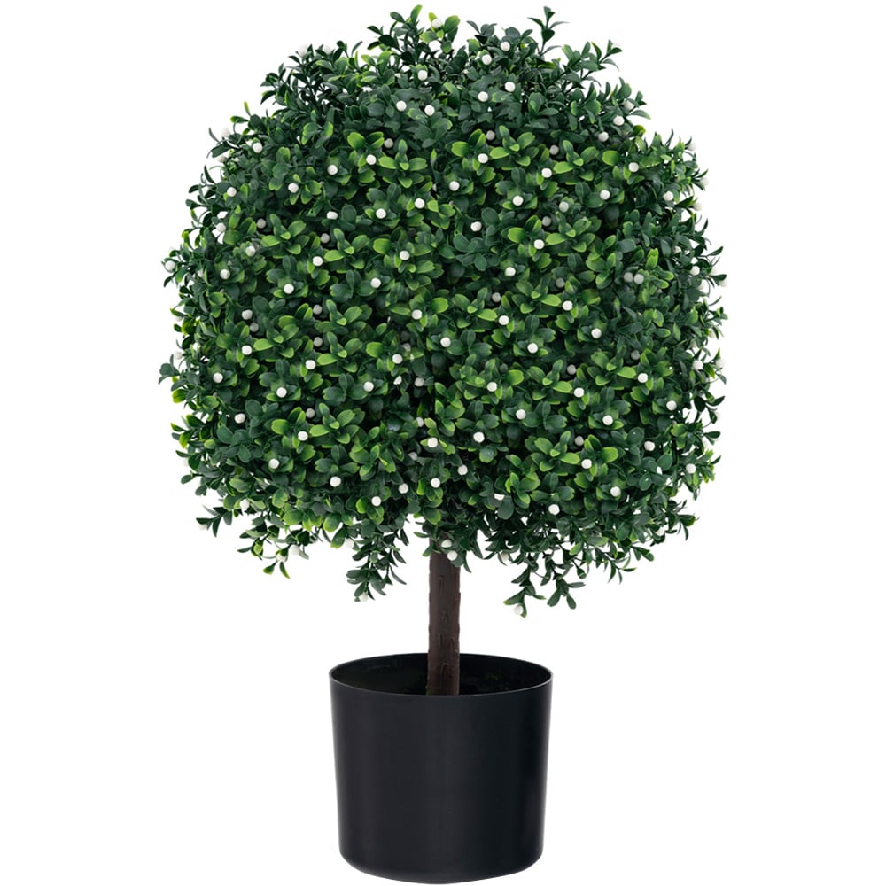 Costway Boxwood Topiary Ball Tree Artificial Plant In Pot 1.8ft 2 Pack Image 1