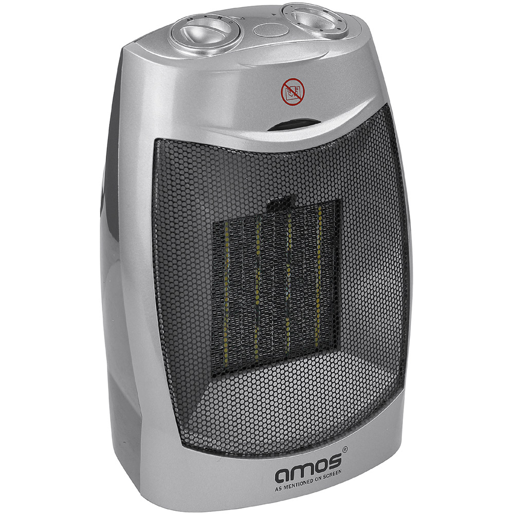 AMOS Grey Ultra Fast Ceramic Fan Heater 1500W Image 1