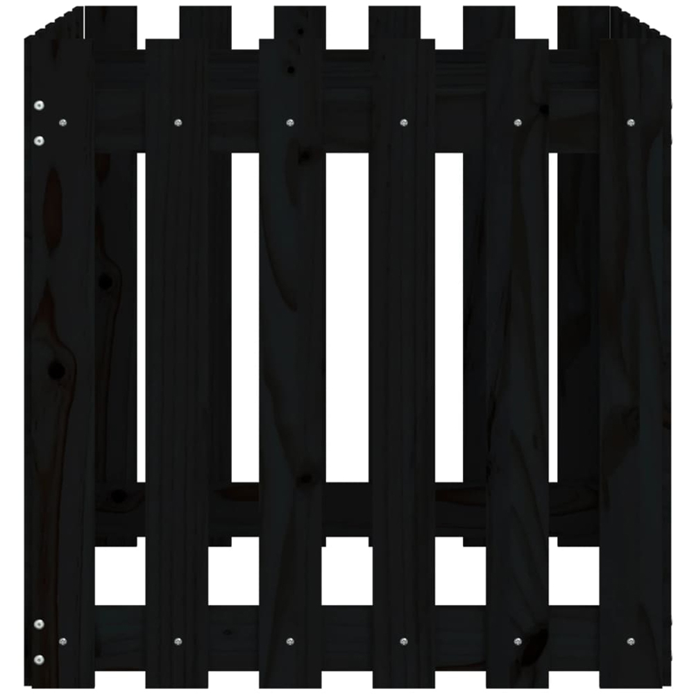vidaXL Black Solid Pine Wood Fence Design Garden Planter 60 x 60 x 60cm Image 5