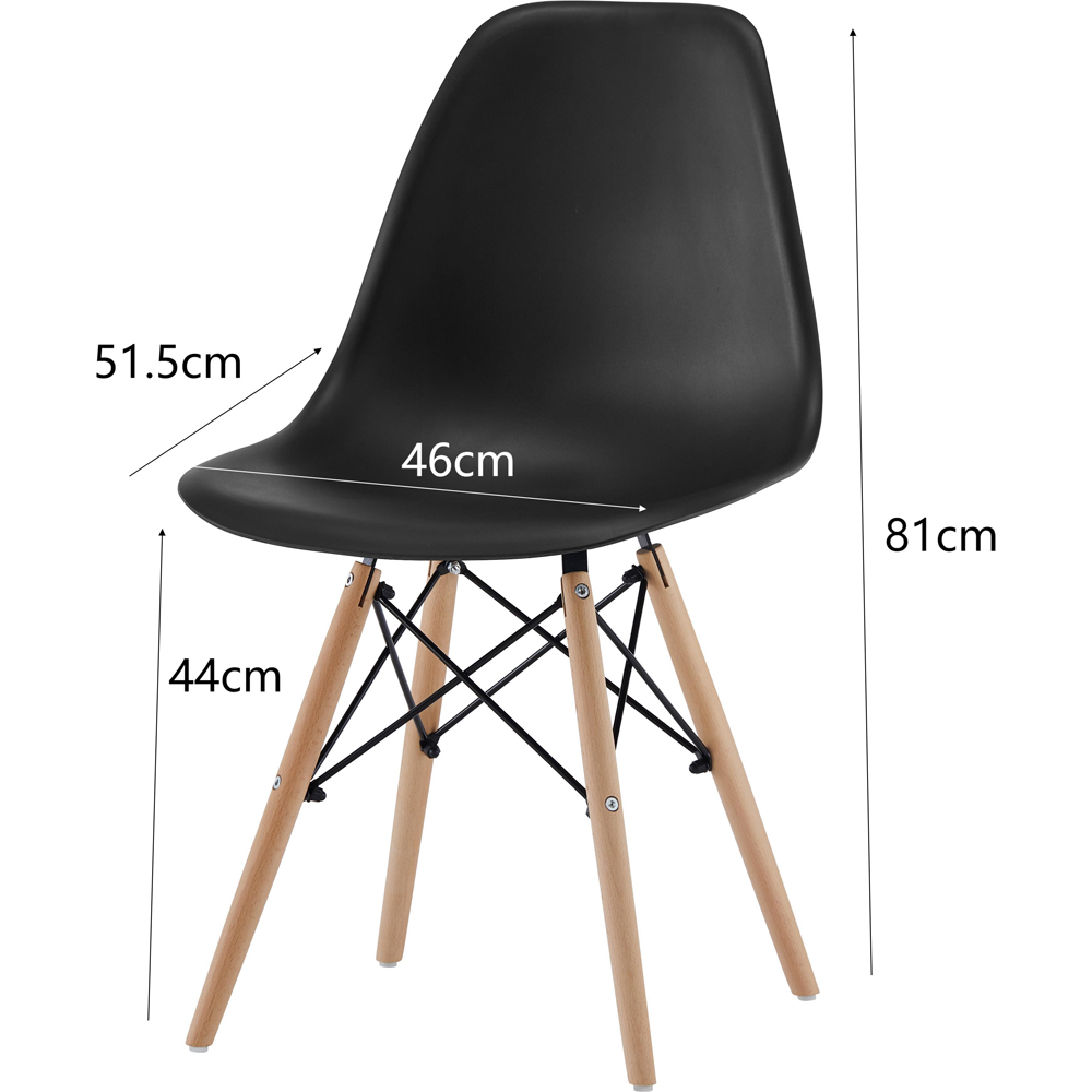 Comfy Living 4 Seater Metal Detailing Dining Set Oak and Black Image 9