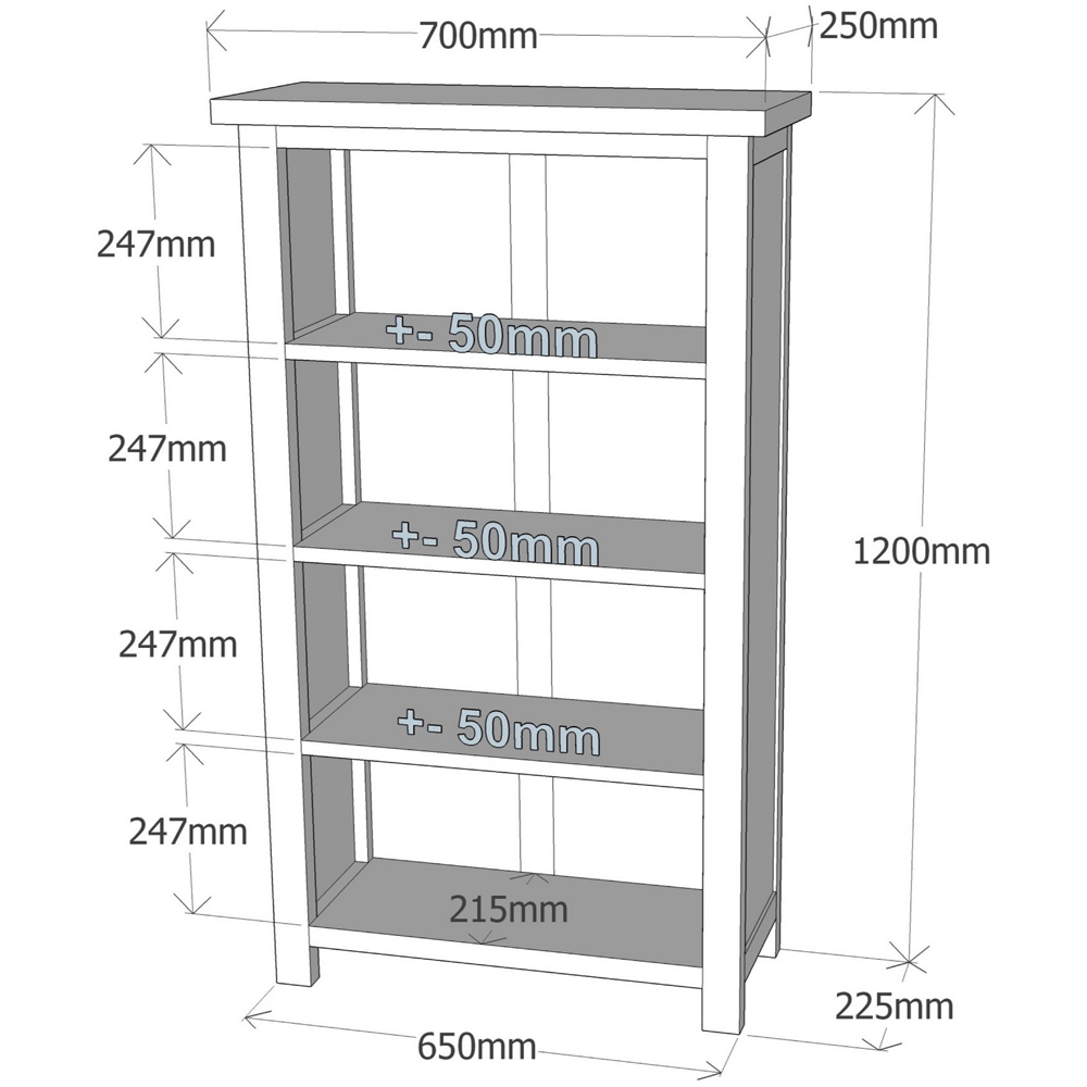 Lugo 4 Shelf Waxed Bookcase Image 9