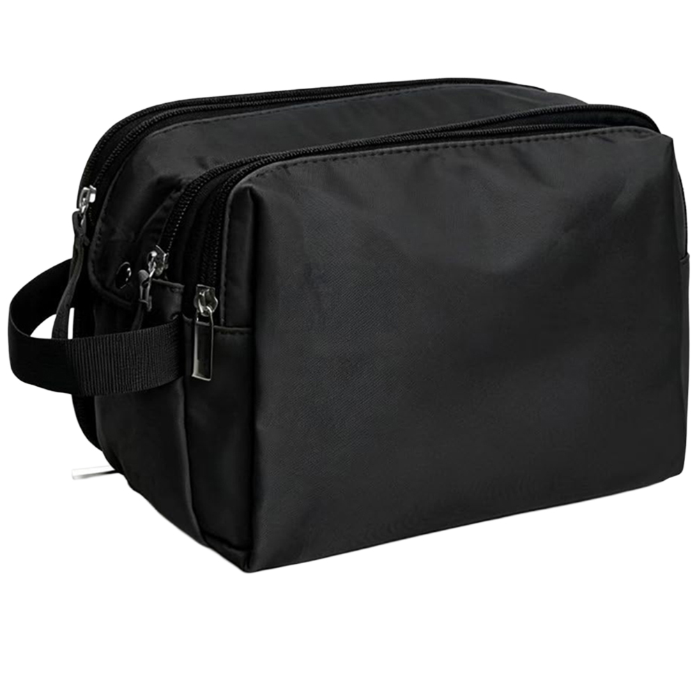 ATEK Black Large Travel Wash Bag with Wet Pocket Image 9