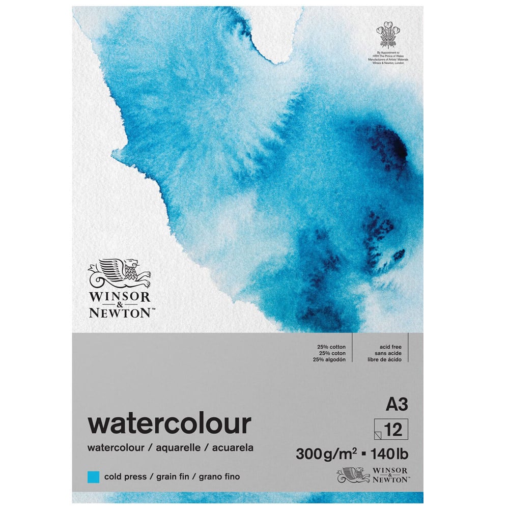 Winsor & Newton Watercolour A3 Cold Press Pad 12 Sheets 300gsm Image 1