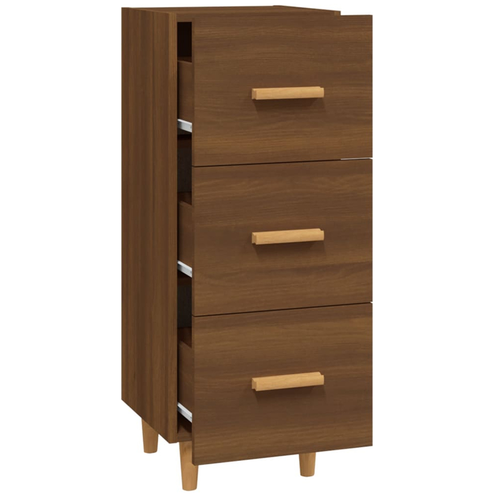 vidaXL 3 Drawer Brown Oak Sideboard Image 6