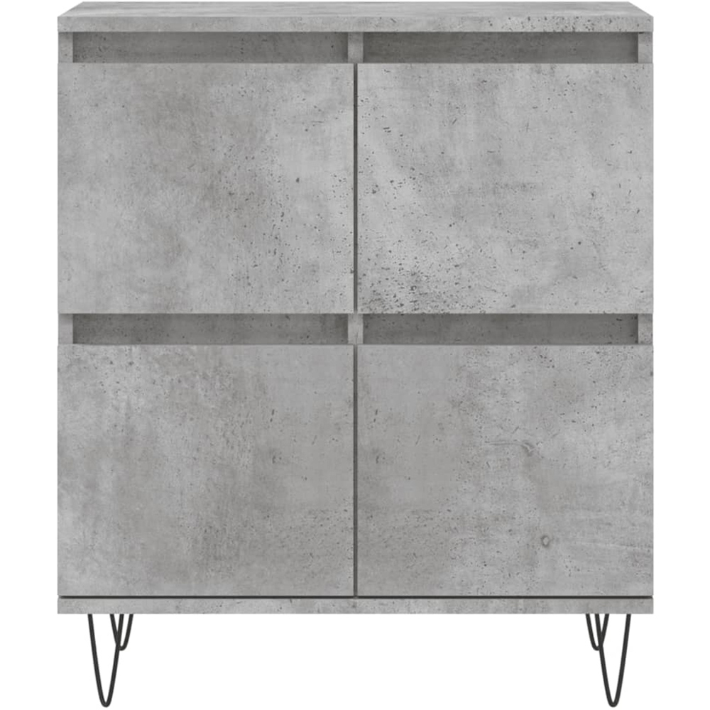 vidaXL 4 Door Concrete Grey Wooden Sideboard Set of 2 Image 6