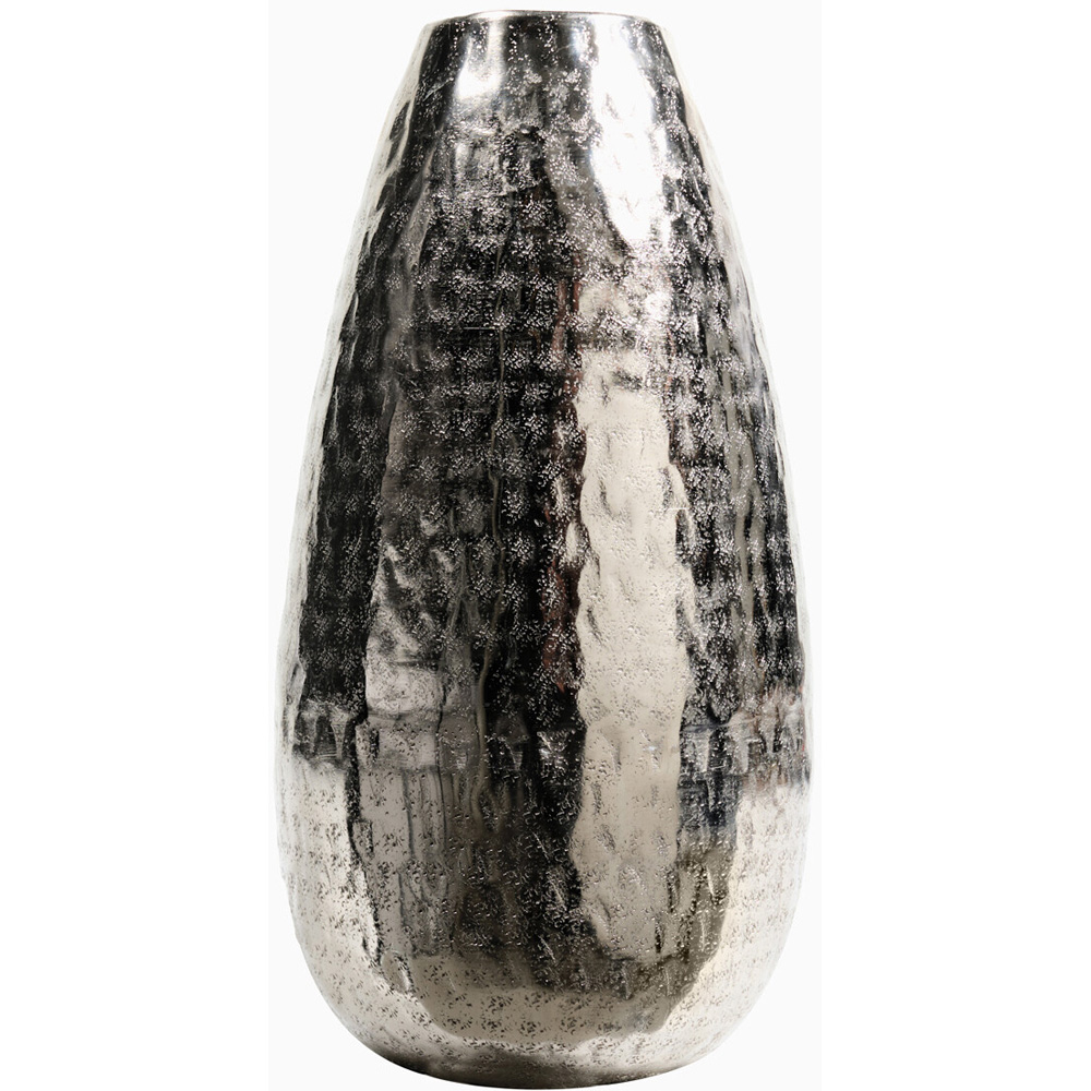 Silver Hammered Metal VaseSilver Image 1