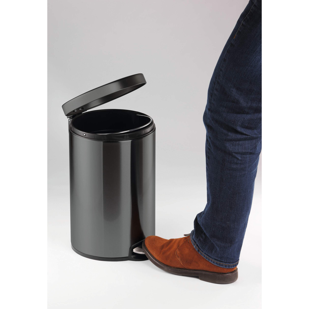 Durable Charcoal Grey Metal Pedal Bin 5L Image 4