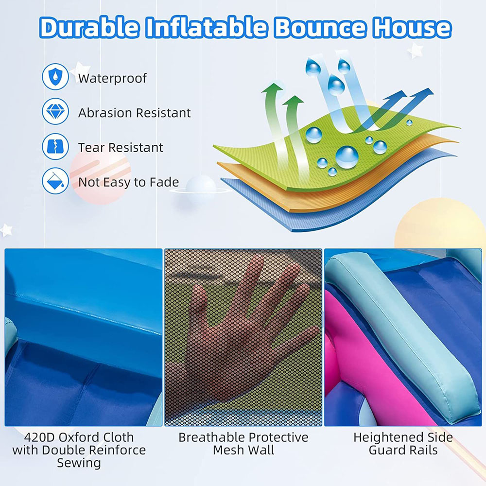 Costway Inflatable Bounce House with Blower and Carry Bag Image 5