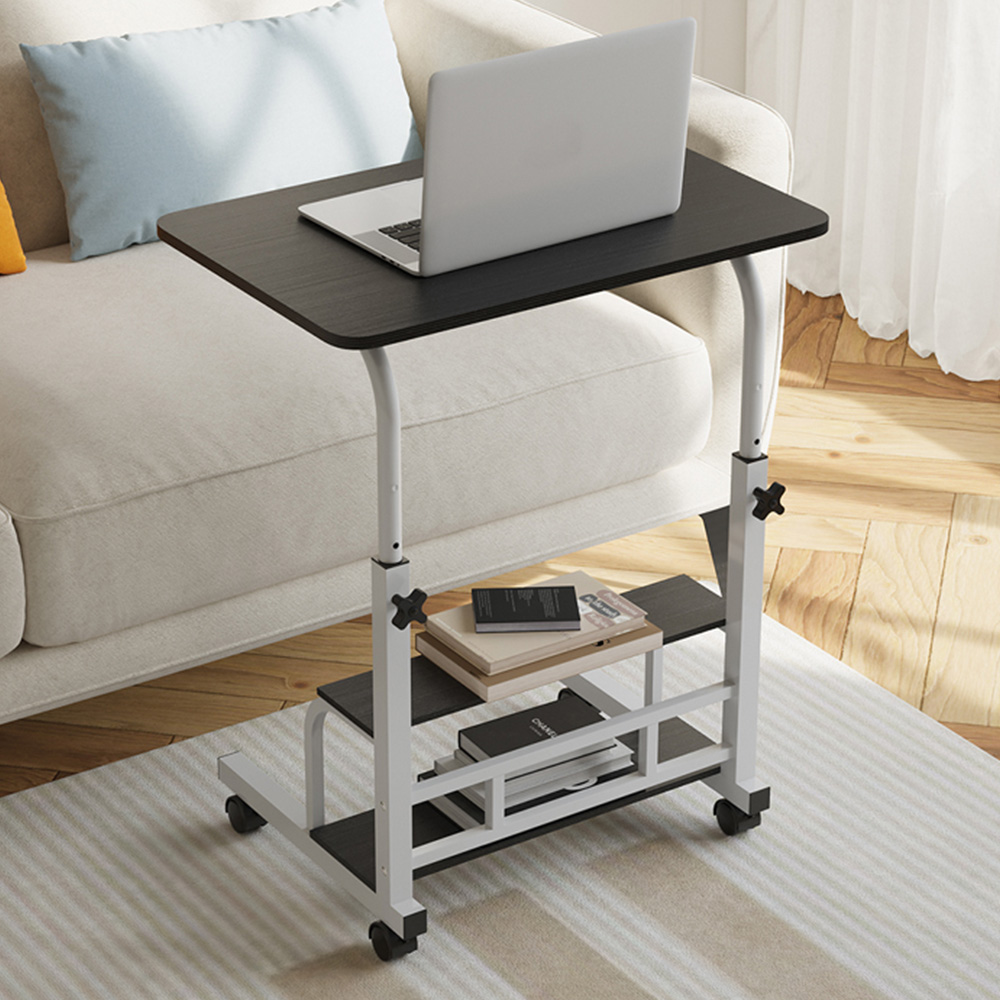 Living and Home 2 Shelf White Adjustable Overbed Table Image 1