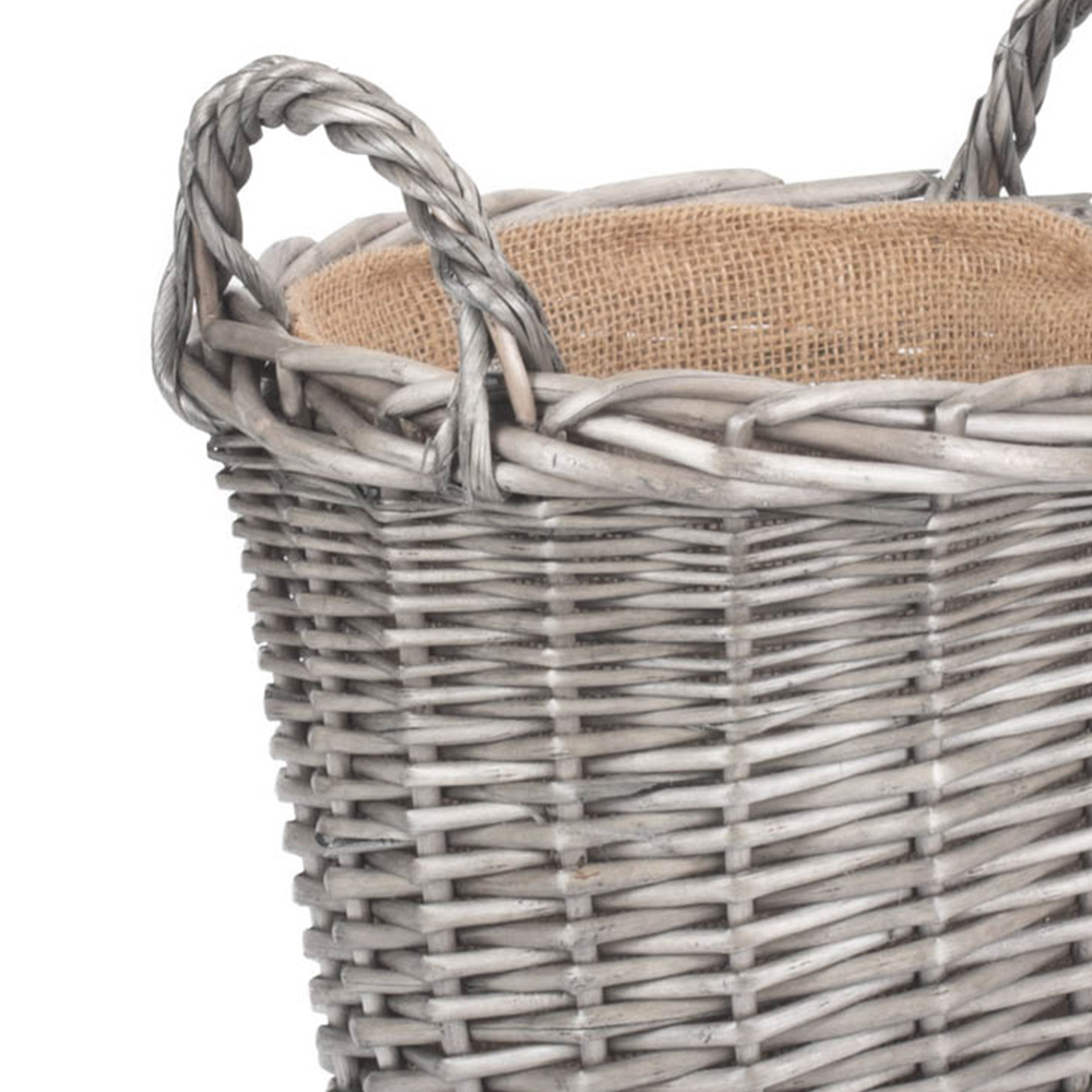 Red Hamper Small Wicker Lined Log Basket Image 2