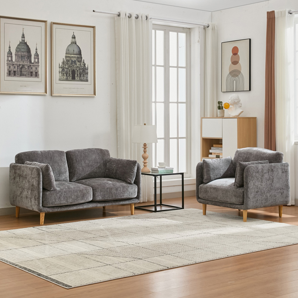 Furniture One 3 Seater Luxury Mid Century Sofa Set Image 1