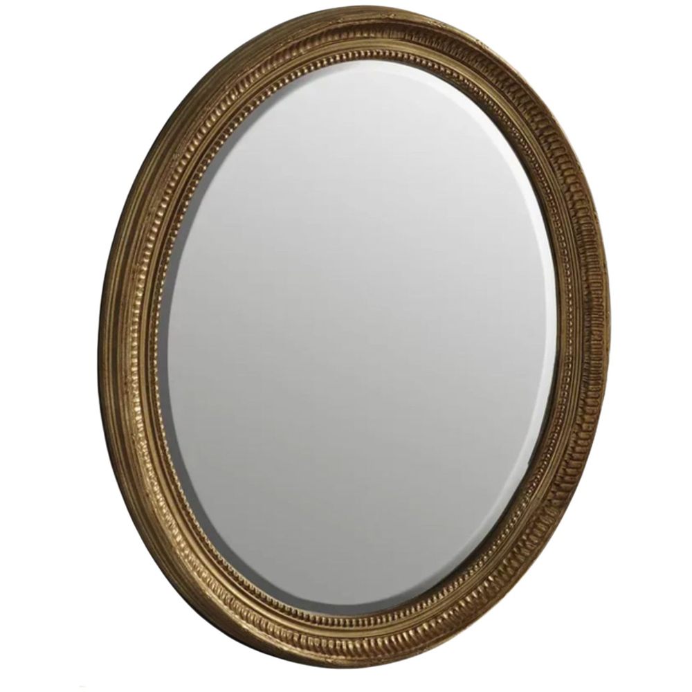 Yearn Ornate Gold Oval Bevelled Wall Mirror 71 x 61cm Image 1