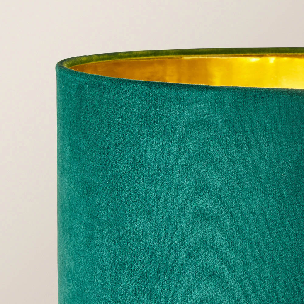 ValueLights Christina Green Velvet and Gold Palm Leaf Floor Lamp with Bulb Image 3
