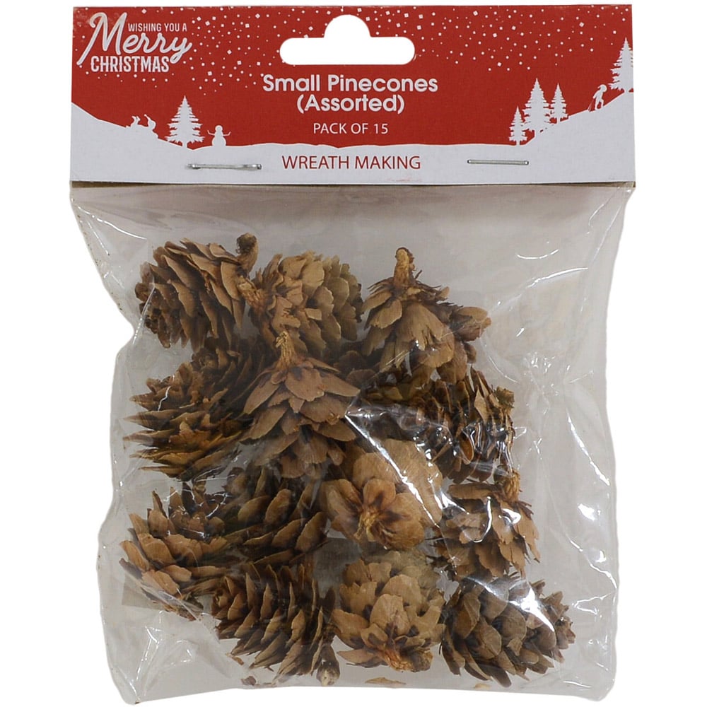 Wreath Making Small Pinecones 15 Pack Image 1