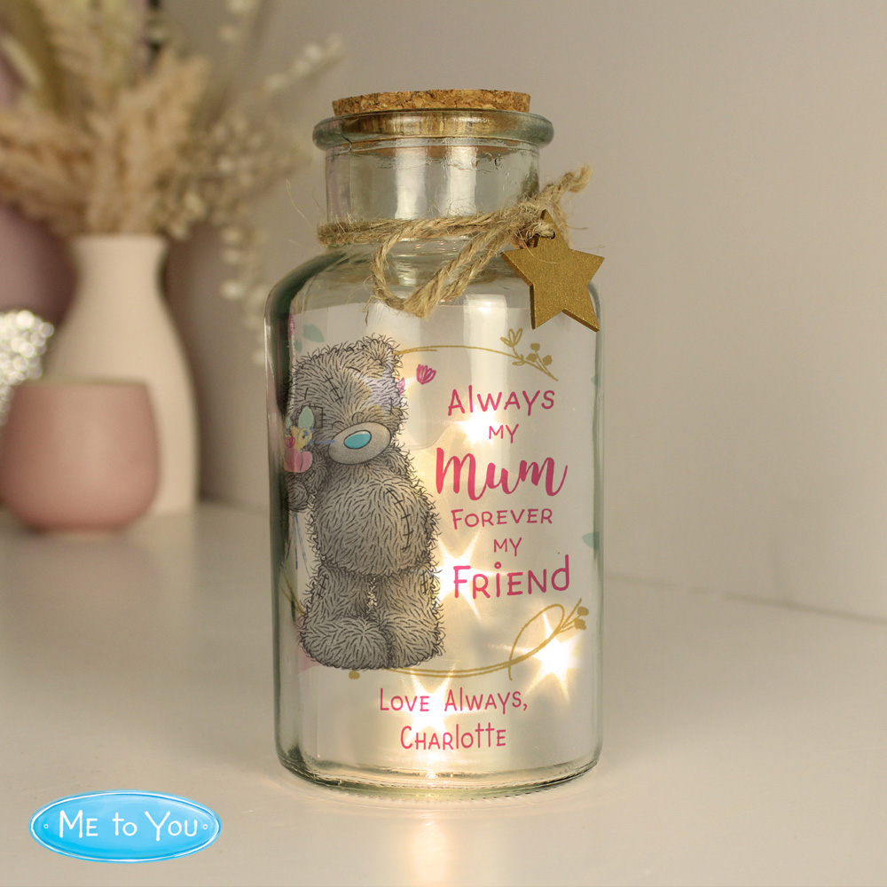 Personalised Memento Personalised Me To You Forever My Friend LED Glass Jar Image 2