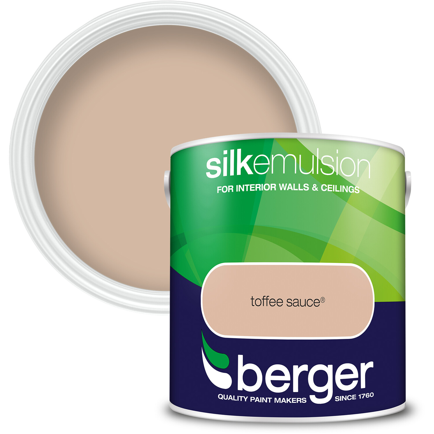 Berger Walls & Ceilings Toffee Sauce Silk Emulsion Paint 2.5L Image 1
