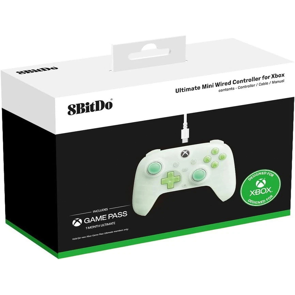 8BitDo Clear Green Ultimate Mini Wired Xbox Controller Image 3