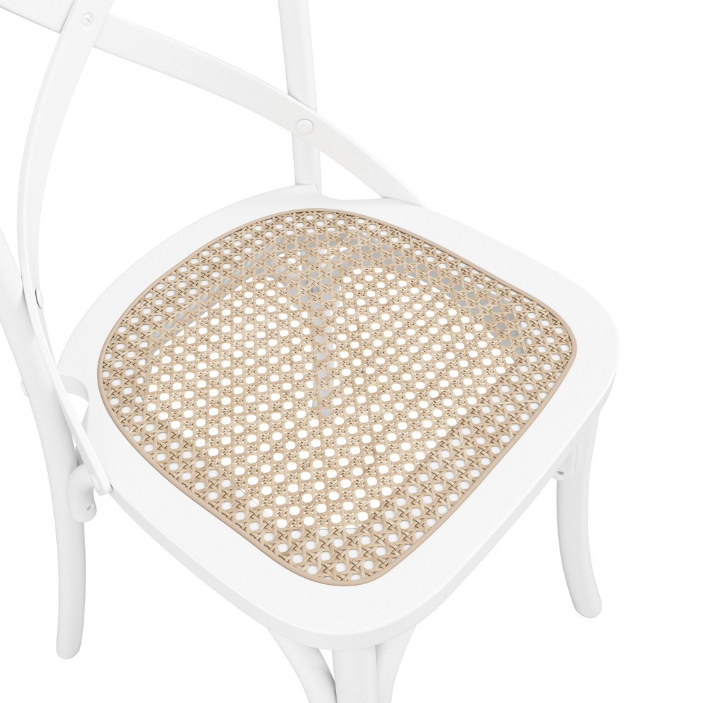 Fitzroy Set of 2 White Cane Dining Chair Image 6