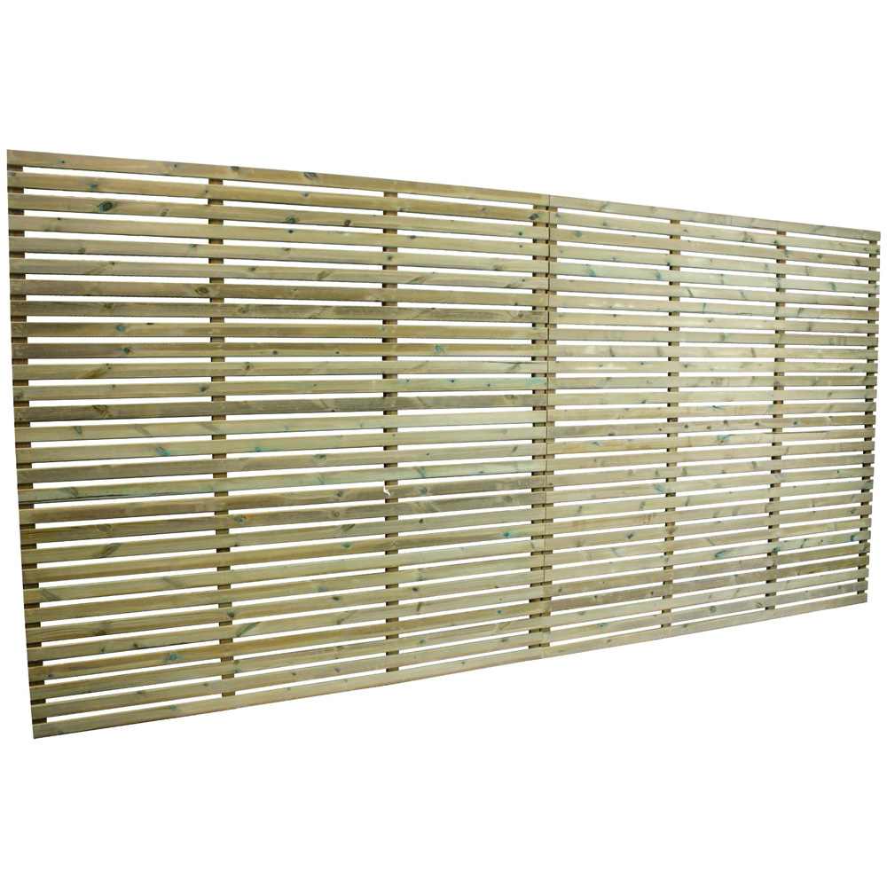 Empire Sheds Venetian 6 x 6ft Slatted Fence Panels 3 Pack Image 3