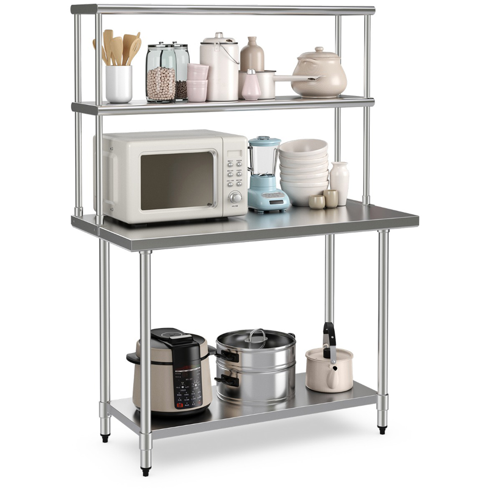 Costway 2 Shelf Adjustable Stainless Steel Overshelf Image 3