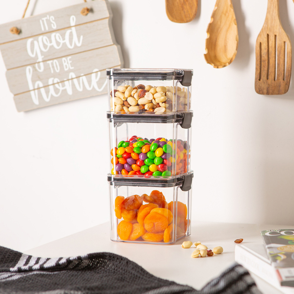 Argon Tableware 460ml Stackable Black Food Storage Container 9 Pack Image 2