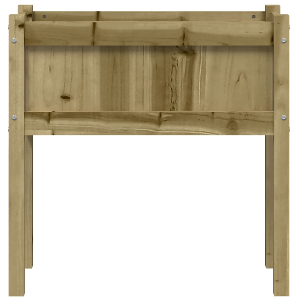 vidaXL Natural Pine Wood Garden Planter with Legs 70 x 70 x 31cm Image 5