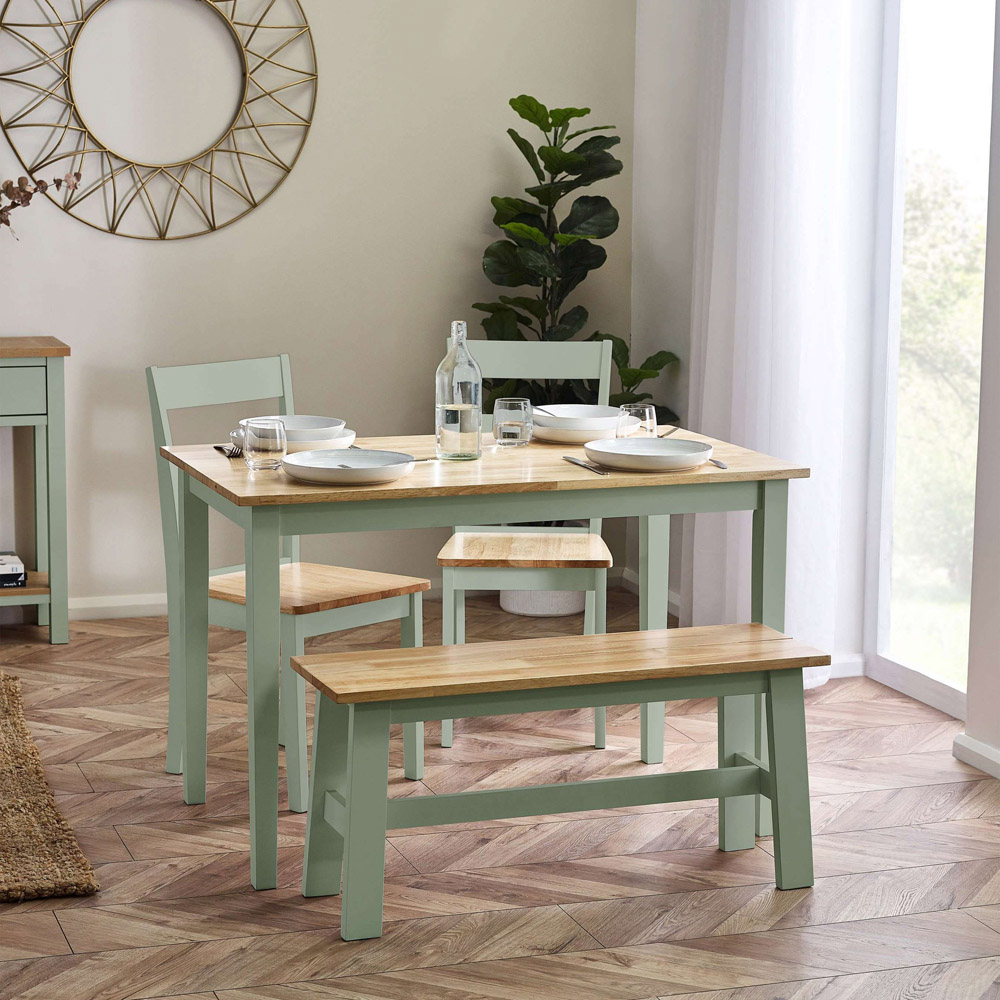 Julian Bowen Linwood 4 Seater Sage Green and Natural Dining Table Image 8