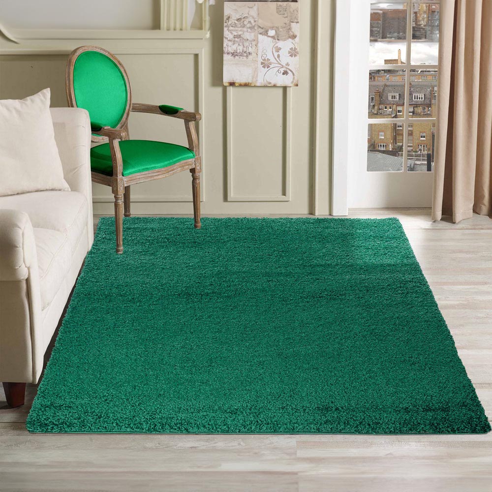 Desire Rugs Oxford Emerald Plain Shaggy Rug 160 x 230cm Image 2