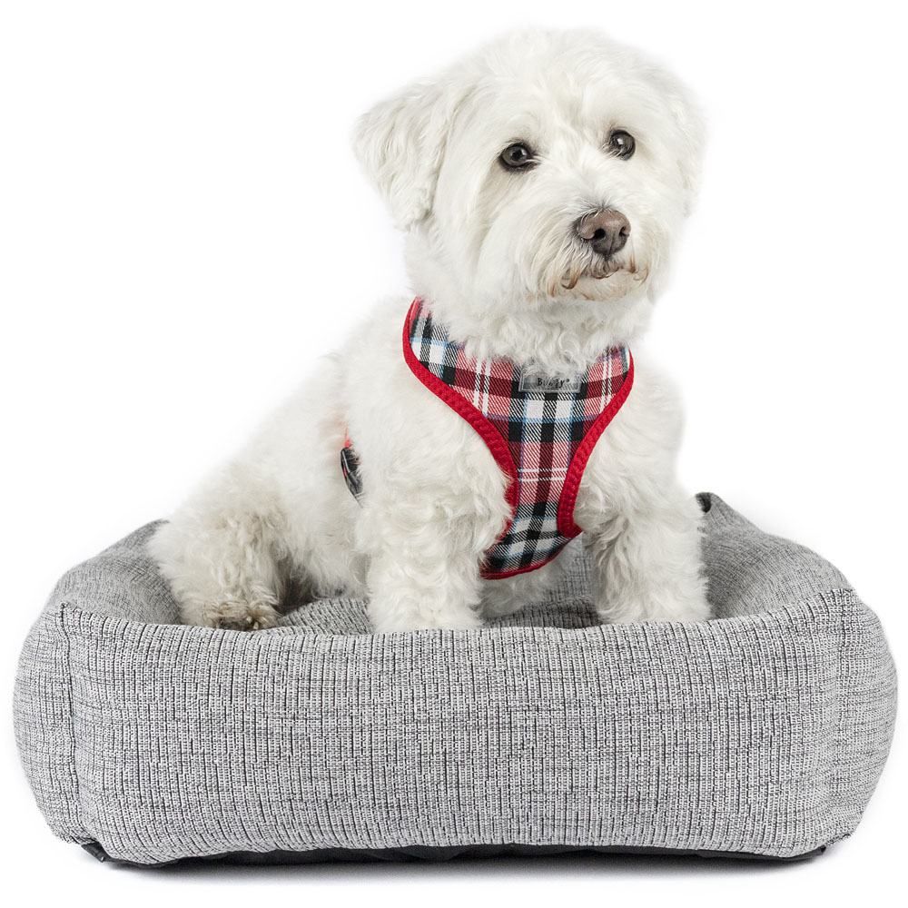 Bunty Grey Travel Dog Bed Basket with Removable Cushion Image 8
