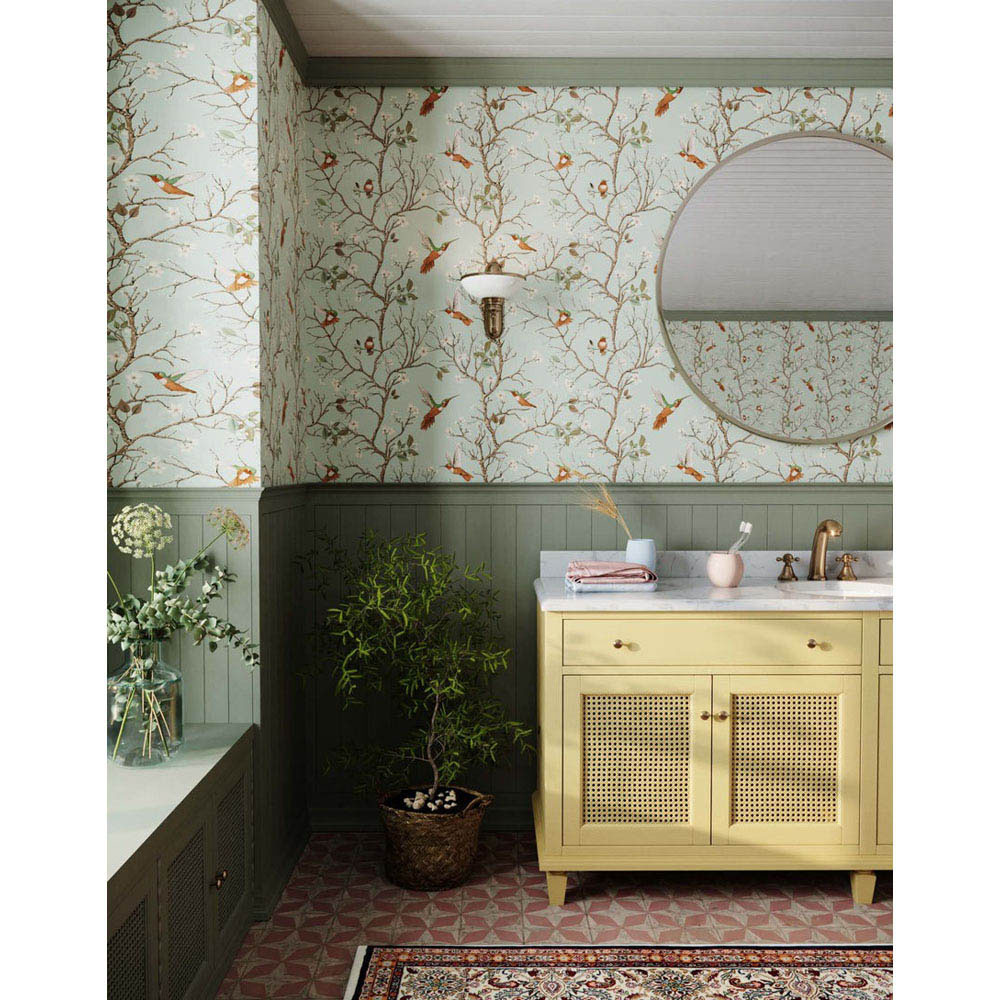 Bobbi Beck Eco Luxury Hummingbird Green Wallpaper Image 4