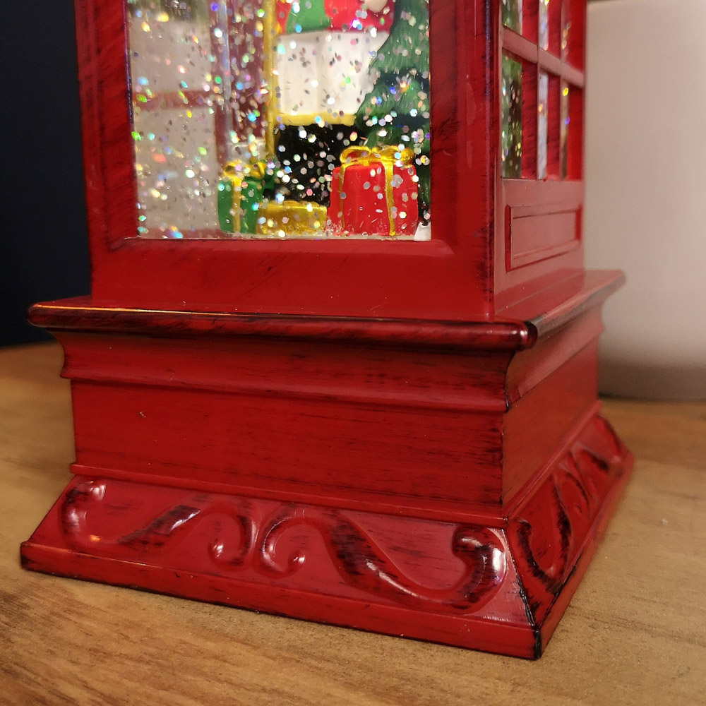 Samuel Alexander Red Telephone Box with Speaking Nutcracker Scene Glitter Water Spinner 27cm Image 5