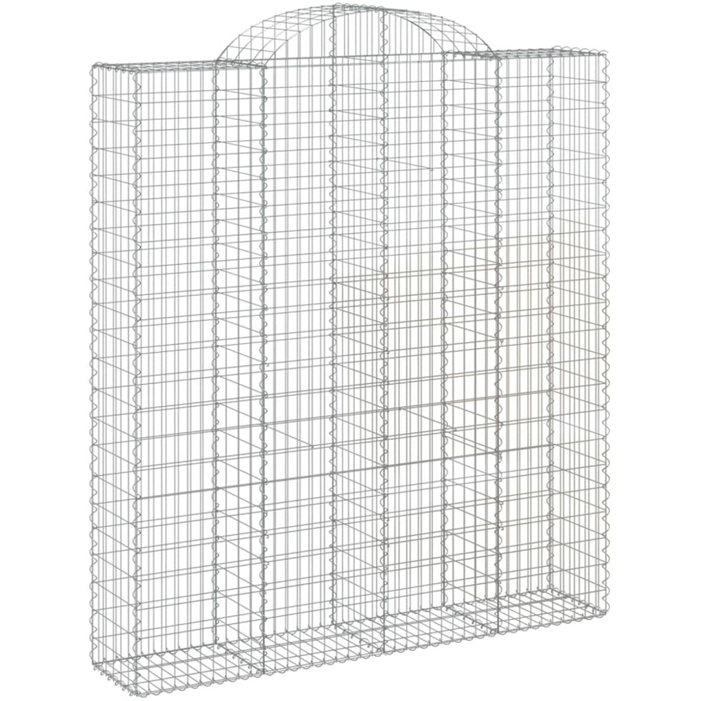 vidaXL Silver Galvanised Iron Arched Gabion Basket 200 x 50 x 220/240cm 18 Pack Image 1