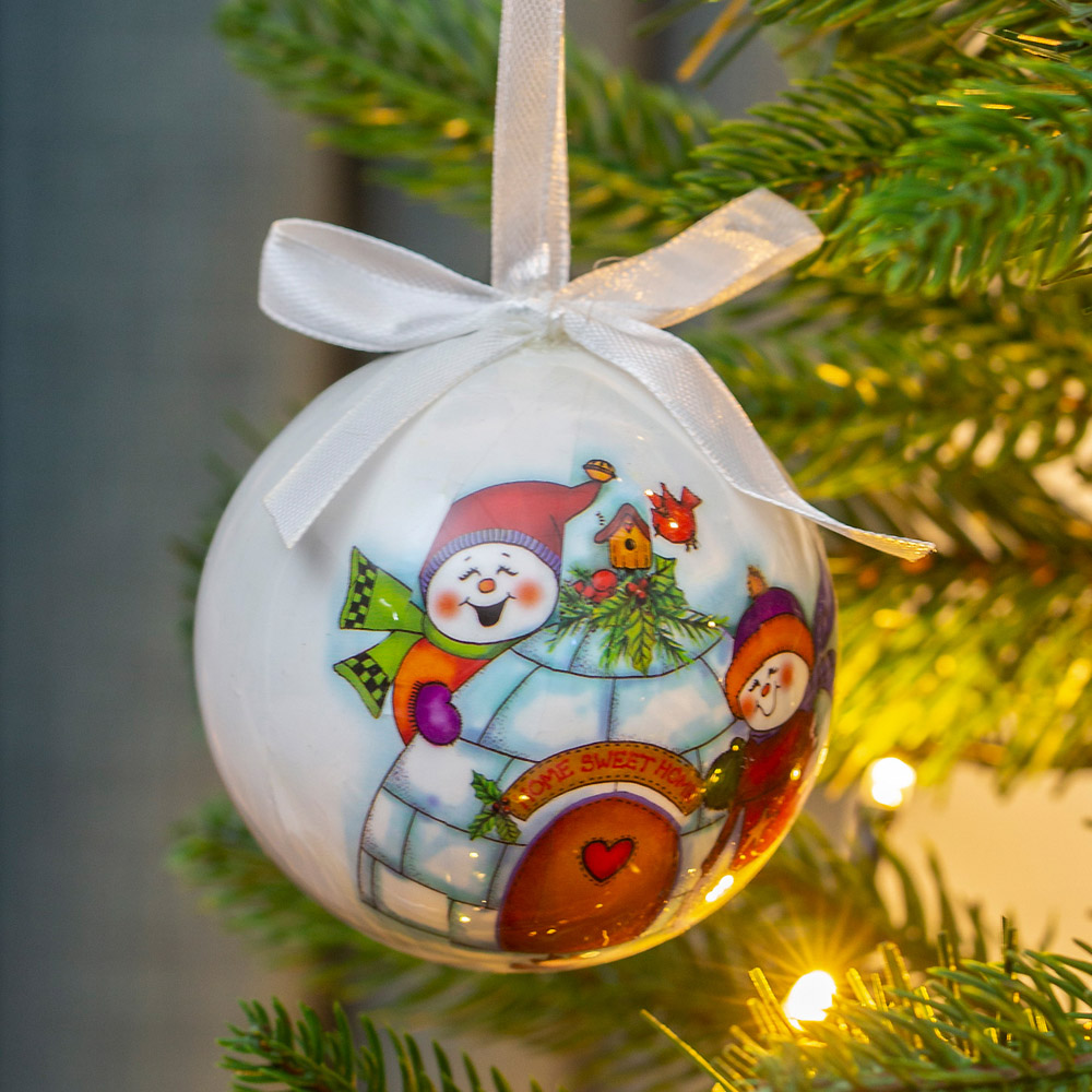 The Christmas Workshop Snowmen Decoupage Bauble 14 Pack Image 2