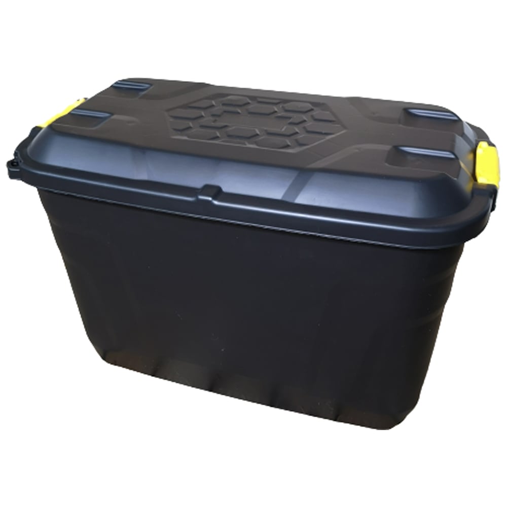 Samuel Alexander 110L Black Lockable Storage Trunk with Wheels Image 1