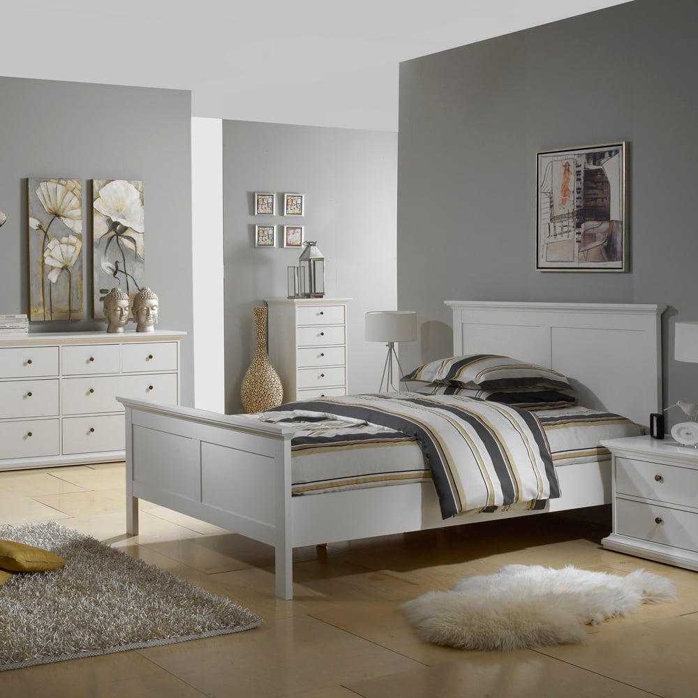 Florence Paris Super King White Wooden Bed Image 9