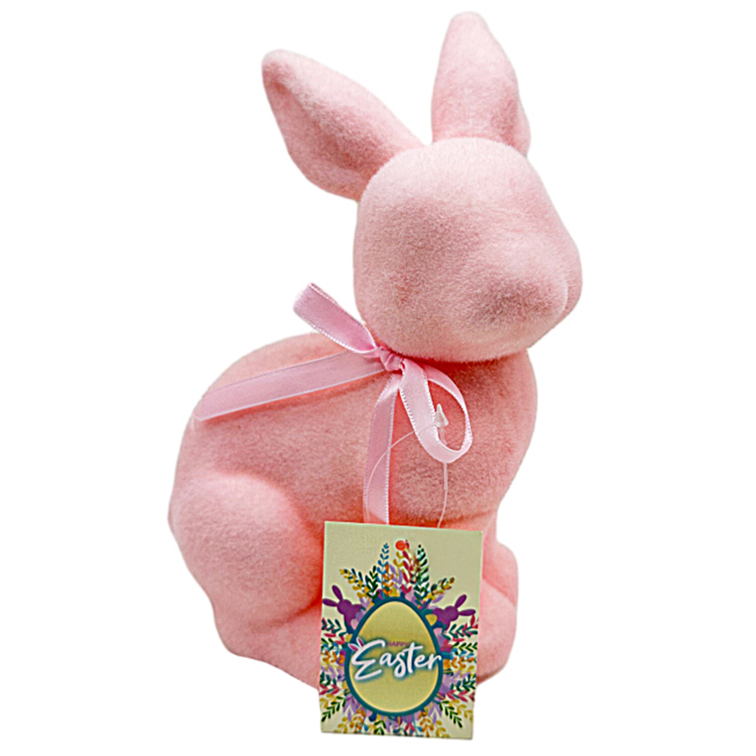 Small Standing Flocked Bunny - Multicolour Image 2