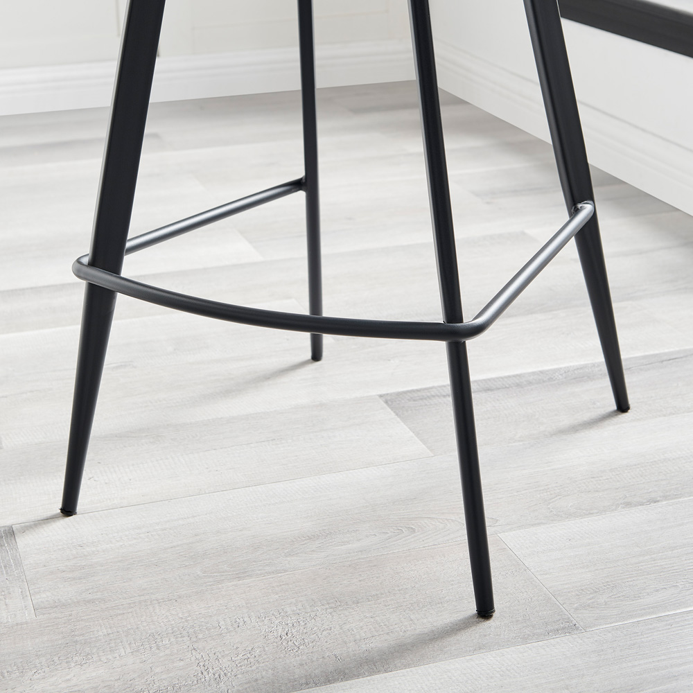 Furniturebox Lyla Set of 2 Green and Black Textured Weave Bar Chairs Image 4