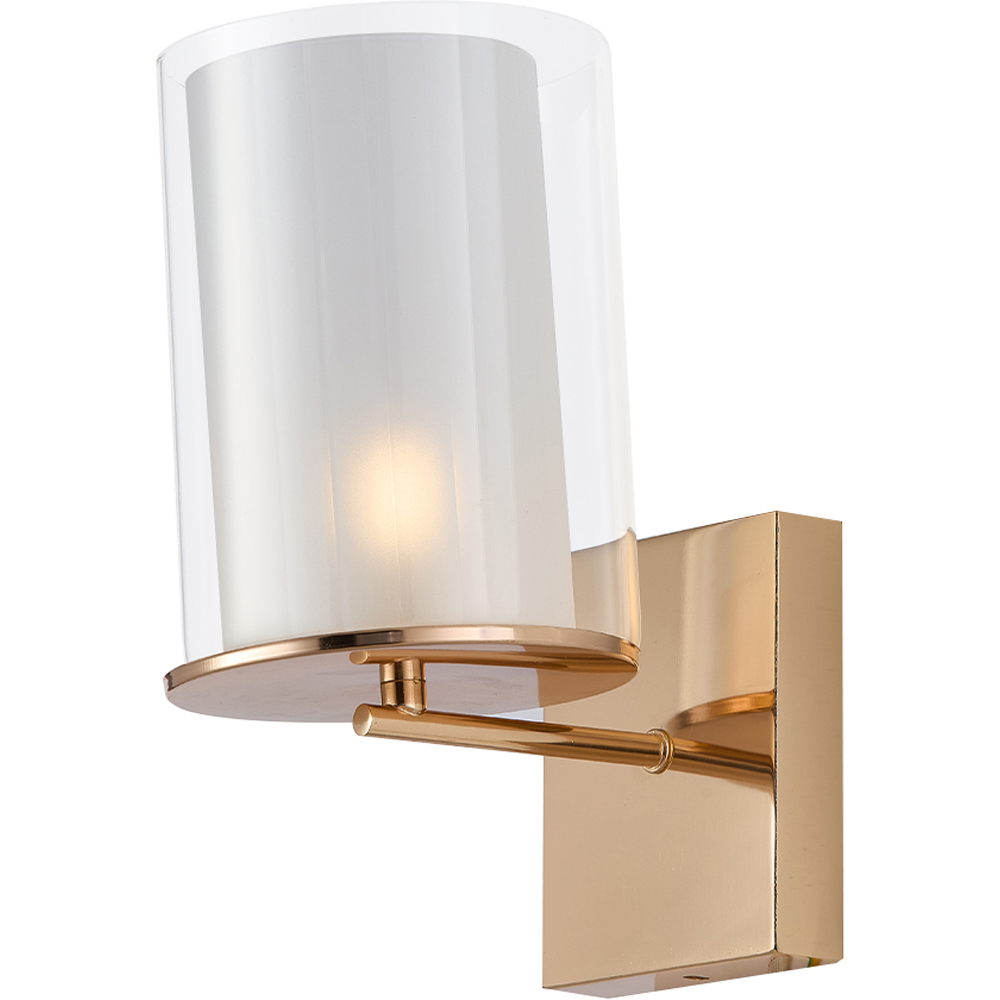 Living and Home Gold Glass Cylinder Shade G9 Wall Light Image 6