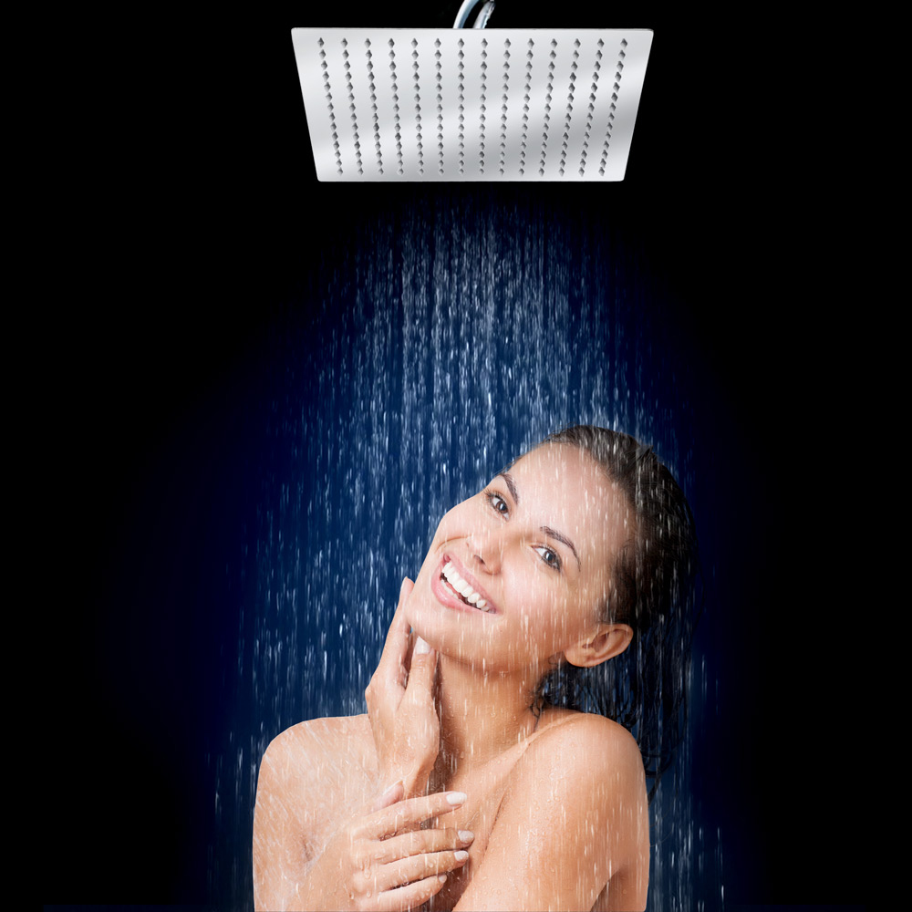 tectake Stainless Steel Square Rain Shower Head 30 x 30cm Image 2