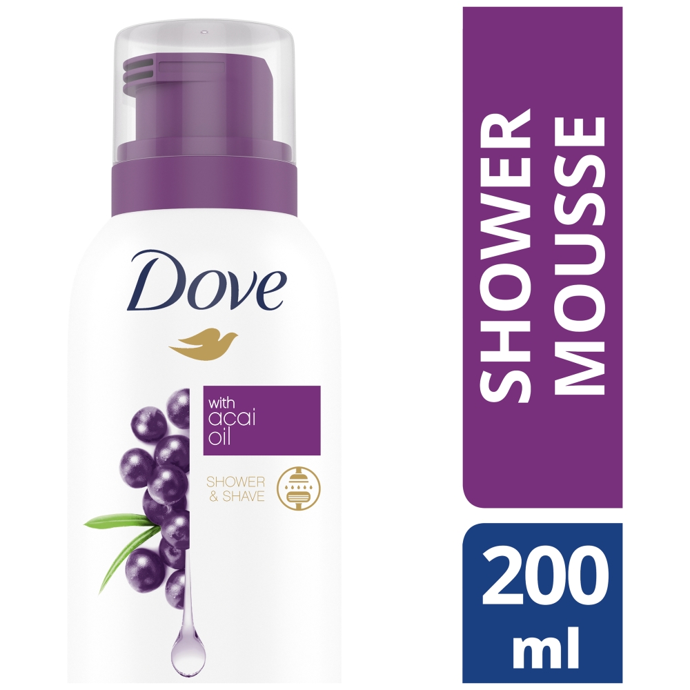 Dove with Acai Oil Shower & Shave Mousse 200ml Image 1